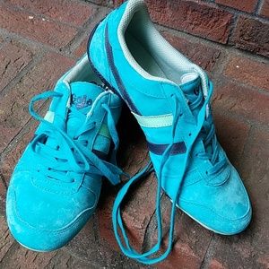 Gola turquoise suede sneakers